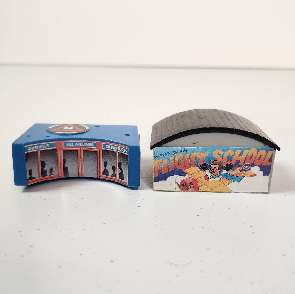 Vintage Micro Machines Airport Replacement Pieces Parts Flying School Buildings